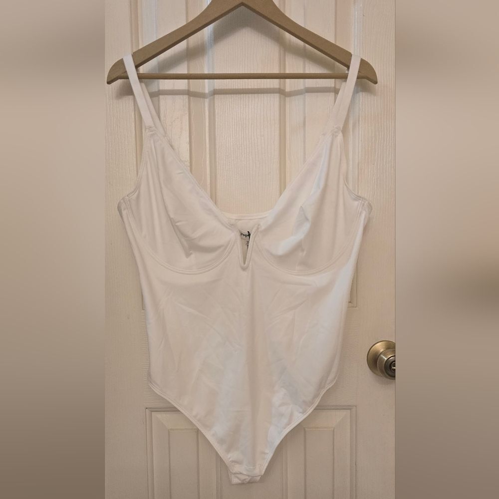 BWT Popilush White Women's Bodysuit SZ 3XL